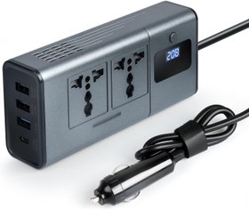 تصویر اینورتر قدرت اتومبیل Baytion - ارسال 20 روز کاری Baytion Car Power Inverter, 200W Power Inverter with QC 3.0 & PD 3.1 Fast Charger,DC 12/24V to 230V AC Car Inverter,3USB 1 Type-C Ports Charger Adapter Converter for Car, SUV and Truck (Sliver Gray)