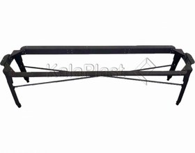 تصویر نیمکت فلزی با رویه چوبی 