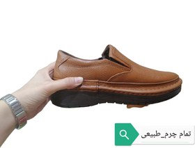 تصویر کفش طبی تمام چرم مردانه طرح کلارک کد ۱۹۱ - عسلی / 4 