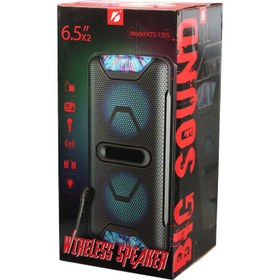 تصویر اسپیکر بلوتوثی رم و فلش خور KTS-1355 + میکروفون و ریموت کنترل KTS-1355 WIRELESS SPEAKER