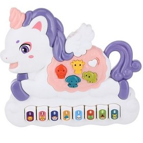 تصویر اسباب بازی ارگ آموزشی موزیکال طرح اسب شاخ دار Pony Piano Toy_اسباب بازی 