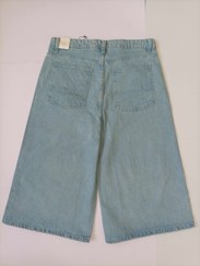 تصویر شلوار لی زنانه واید لگ کوتاه اورجینال برند برشکا فروش تک و عمده BERSHKA