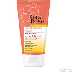 تصویر کرم ضدآفتاب پتال رز مناسب پوست خشک SPF90 (تینت بژ روشن) 50mL Sun Protector Cream for Dry Skin (Light Beige)