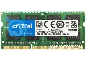 تصویر رم لپ تاپ 8 گیگ کروشیال DDR3-PC3L 1600-12800 MHZ 1.35V 
