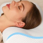 تصویر بالش طبی مموری فوم مدل موج ضد گردن درد 