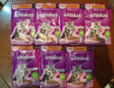 تصویر پوچ ویسکاس بچه گربه طعم مرغ با سس سالسا whiskas Junior for kitten