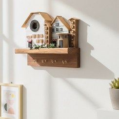 تصویر جاکلیدی دیواری چوبی دست‌ساز روستیک مدل سفید چوب ۲ Handmade Sefid-Choob Rustic Wooden Key Holder - No. 02