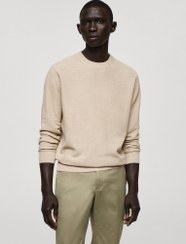 تصویر سویشرت آستین بلند یقه گرد تن کِرو برند mango man Ten Crew Neck Long Sleeve Sweater