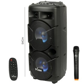 تصویر اسپیکر چمدانی بلوتوثی رم و فلش خور Vanmaax MAX-250 + میکروفون و ریموت کنترل ا Vanmaax MAX-250 Wireless Speaker Vanmaax MAX-250 Wireless Speaker
