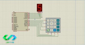 تصویر راه اندازی کی پد و سون سگمنت با میکرو کنترلر Atmega32 