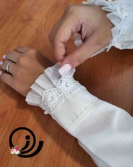 تصویر ساق دست عروس پرنسسی تور و مرواریدی 