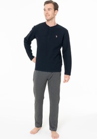 تصویر ست پیژامه فاق نرمال آستین بلند راسته مردانه | یو اس پولو U.S. Polo Assn. USP18966 