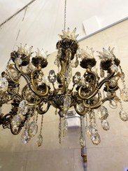 تصویر لوستر روکش آنتیک 8 شاخه دوبل 