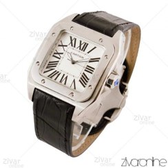 تصویر ساعت مچی کارتیه مدل سانتوس بند چرمی 