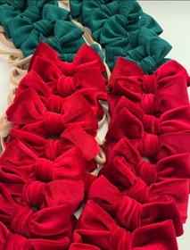 تصویر هدبند مخمل قرمز کد ۳۰۱۸ 