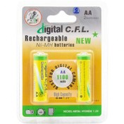 تصویر باتری قلمی قابل شارژ 1100mAh دوتایی مارک DIGITAL C.F.L 