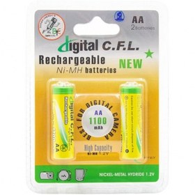 تصویر باتری قلمی قابل شارژ 1100mAh دوتایی مارک DIGITAL C.F.L 