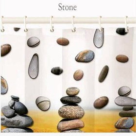 تصویر پرده حمام 190*240 رزین تاژ طرح Stone 