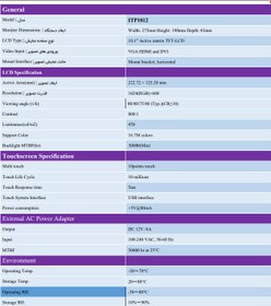 تصویر مانیتور صنعتی 10.1 اینچ لمسی خازنی it-touch | itpr1012 iT-touch 10.1 inches industrial touch screen monitor itpr1012