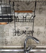 تصویر جا لیوانی آویز ۶ تایی مشکی کد ۸۰۸۹ 