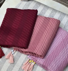 تصویر شال پلیسه حصیری نخی 