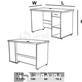 تصویر میز ام دی اف اداری مدل T107 
