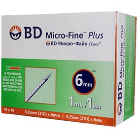 تصویر سرنگ انسولین BD یک سی سی بسته 10عددی 