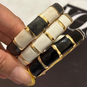 تصویر بنگل زنانه میناکاری رنگی از بغل بازشو 