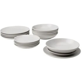 تصویر سرویس غذا خوری 18 پارچه ایکیا مدل FÄRGKLAR خاکستری IKEA UPPLAGA 18-piece service, white