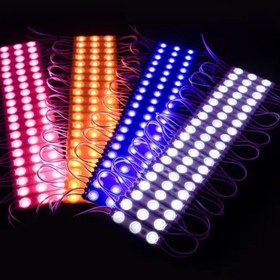 تصویر بسته 20 عددی ریسه LED بلوکی 12ولت لنزدار اینجکشن smd پشت چسبدار 