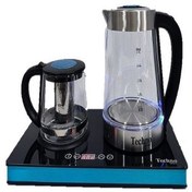 تصویر چای ساز تکنو مدل TP11023 ظرفیت ۲.۵ لیتر با کتری شیشه‌ای 