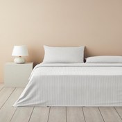 تصویر کاور لحاف دو نفره سفید سرویس روتختی جلد دوتایی ابریشمی کریستال 200X220 سانتی متر English Home 