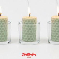 تصویر شمع دست‌ساز لونه زنبوری 