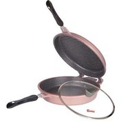 تصویر تابه دوبل گرد گرانیتی کاندید سایز ۲۸ با پوشش نچسب و درب شیشه‌ای 