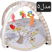 تصویر تشک بازی کودک طرح درخت و حیوانات جنس مخمل 
