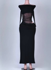 تصویر پیراهن بلند آستین دار بادی قزن خور با دامن 