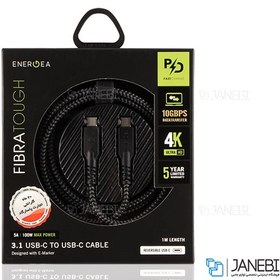 تصویر کابل شارژ سریع و انتقال داده تایپ سی انرژیا Energea Fibratough Cable Type-C to Type-C PD Fast Charge 1M 