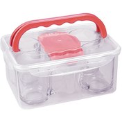 تصویر سبد پیک نیک 8 پارچه لیمون مدل hm306 - کرم 