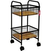 تصویر سبد سیب زمینی و پیاز بی.وی.کی مدل 401622 دو طبقه فلزی 