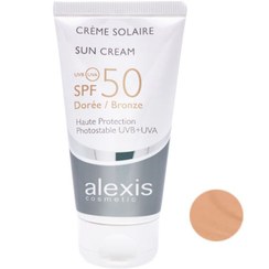 تصویر ضد آفتاب فاقد چربی رنگ طبیعی (برنز) الکسیس (alexis Sun Screen SPF 50 (Bronze Color