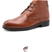 تصویر نیم بوت مردانه تمام چرم بند دار کد mrch30026 