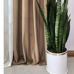 تصویر پرده آماده مخمل شامپاینی 