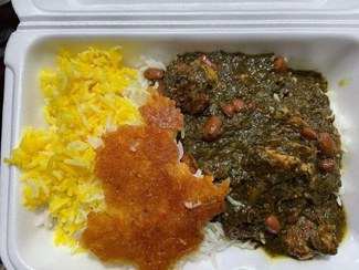 تصویر چلو خورشت قورمه سبزی 