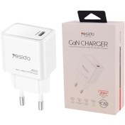 تصویر کلگی فست شارژ Yesido YC60 Gan 3A QC PD 20W Type-C Yesido YC60 Gan 3A QC PD 20W Type-C Fast Wall Charger