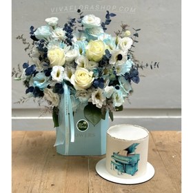 تصویر باکس گل و کیک شیرینی نگاه 