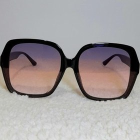 تصویر عینک صفحه شامپاینی دور مشکی 