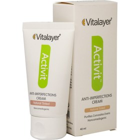 تصویر کرم ضد جوش اکتی ویت ویتالیر (نچرال بژ) ANTI-IMPERFECTIONS CREAM NATURAL TINTED VITALAYER 