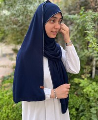 تصویر شال کشی نگین دار سرمه ای - شال کشی ساده 