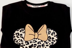 تصویر تیشرت طرح مینی پلنگی مشکی 