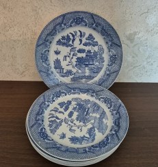 تصویر بشقاب قلم آبی قدیمی عتیقه 